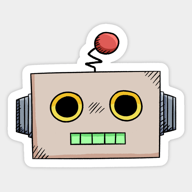 Cardboard robot Sticker by KammyBale